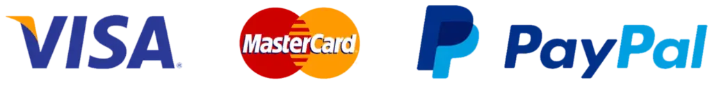 visa, mastercard and paypal payment methods